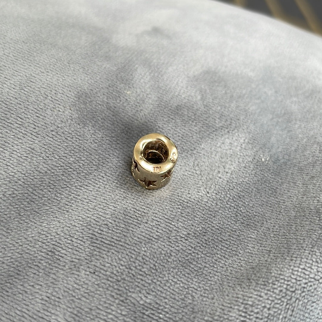 Genuine Pandora Solid 14ct Gold Tunnel Star Openwork Charm HTF
