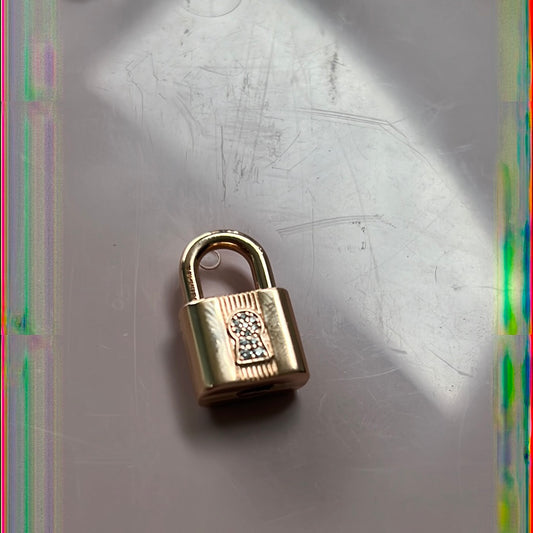 Genuine Pandora Rose Gold Dangle Padlock Heart Charm with Key