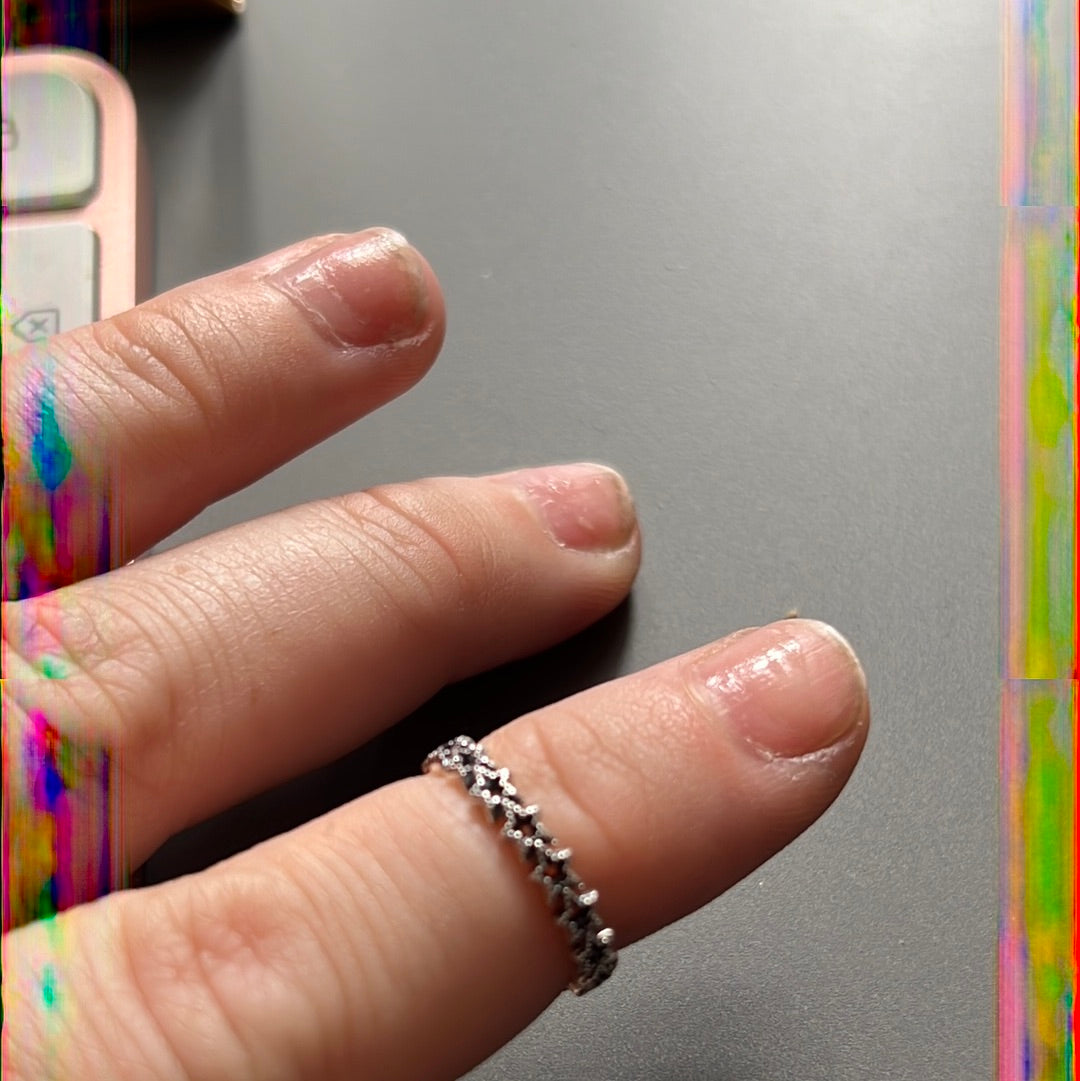 Genuine Pandora Beaded Star Openwork Ring 48 KIDS SMALL