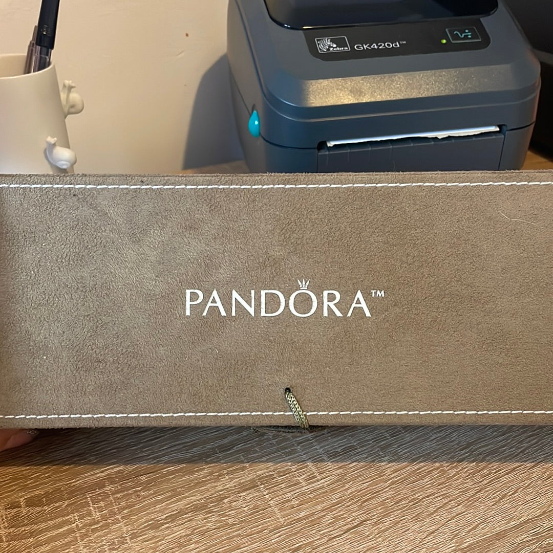 Genuine Pandora Retired Khaki Green 2 Tier Jewellery Box