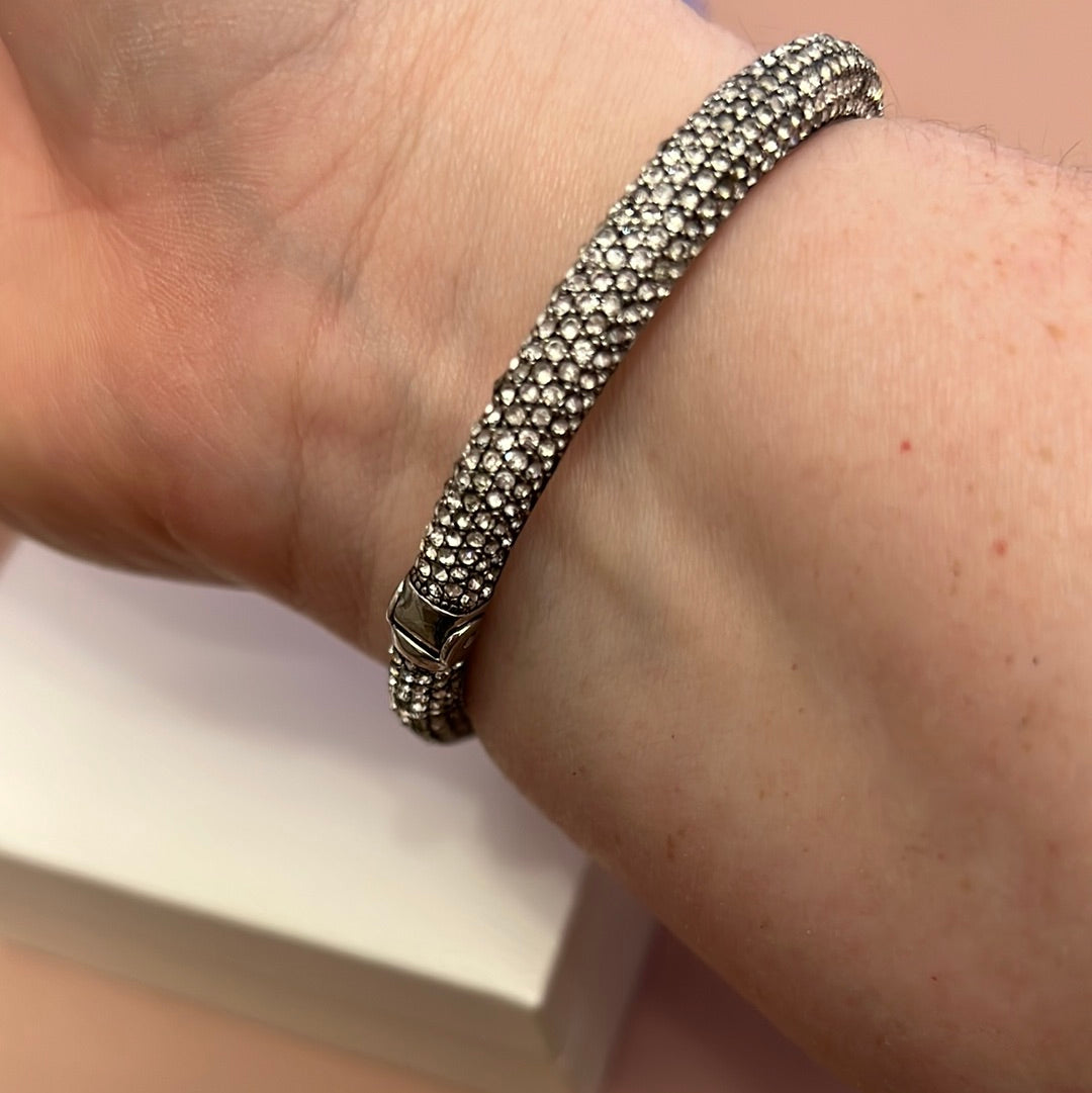Genuine Juicy Couture Pave CZ Hinged Bangle Pave Crown 19cm