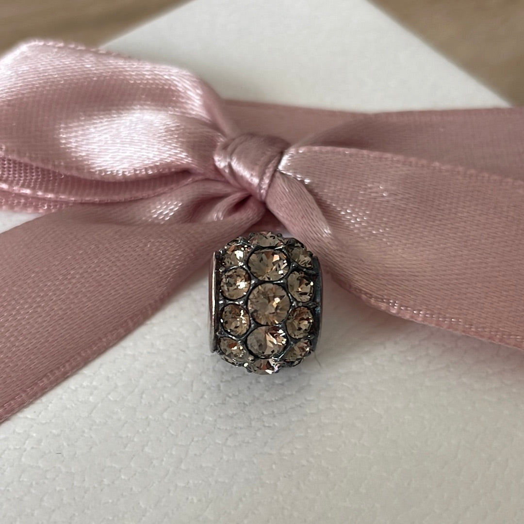 Genuine Chamilia Gun Metal Sparkle pave charm