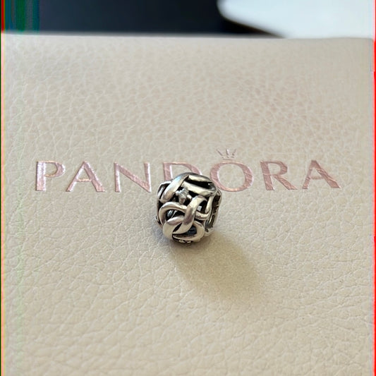 Genuine Pandora Pave Openwork Woven Infinity Together Charm