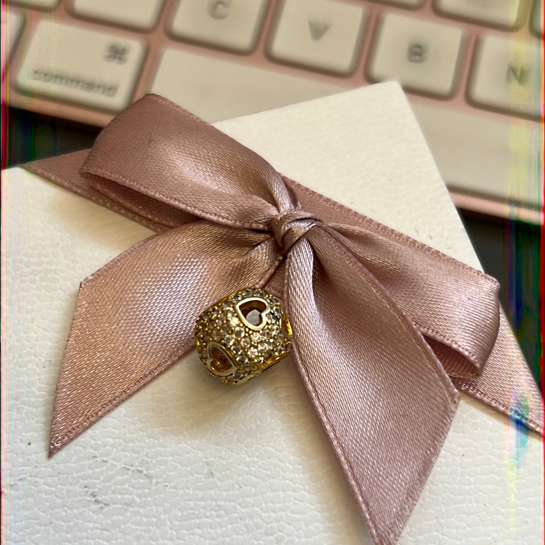 Genuine Pandora Shine Gold Open Work Pave Ball