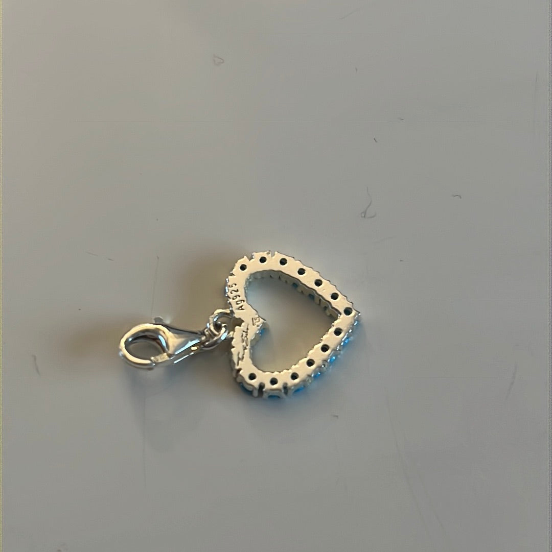 Genuine Thomas Sabo Sterling Turquoise Love Heart Clip Charm