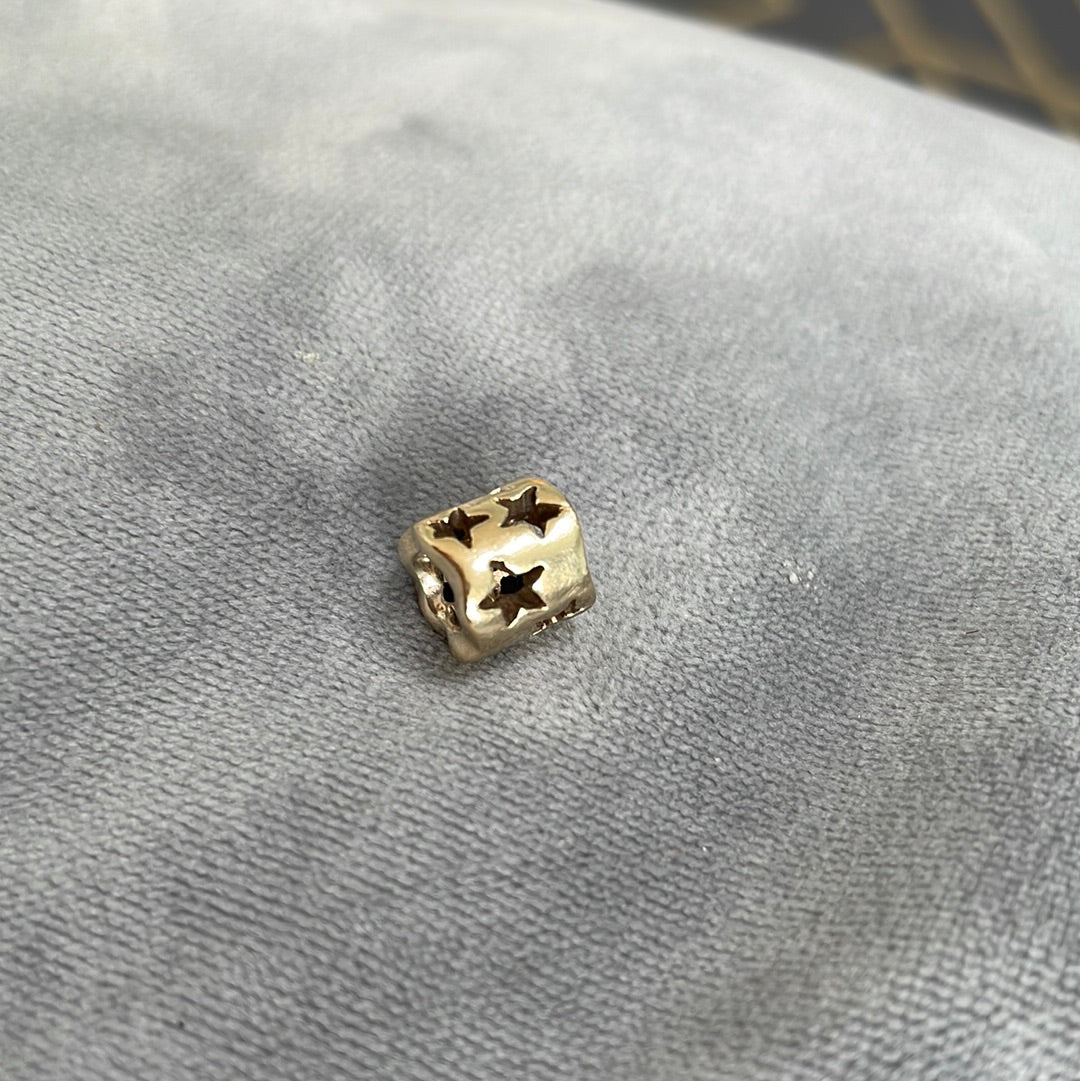 Genuine Pandora Solid 14ct Gold Tunnel Star Openwork Charm HTF