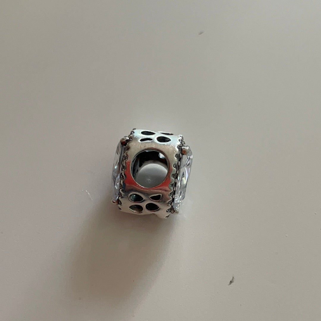 Genuine Pandora Silver Pave Teardrop Stone Beautiful!