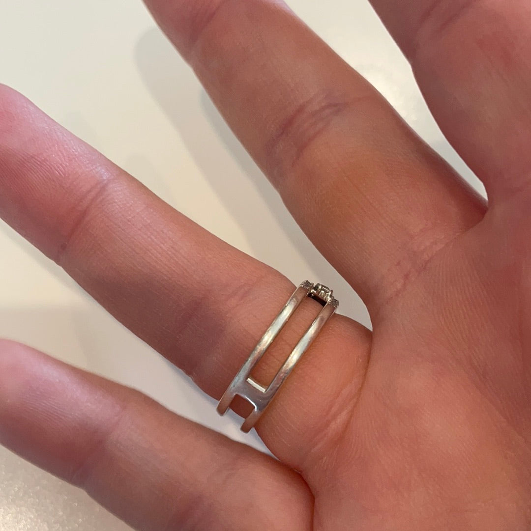 Genuine Pandora Double Wishbone Marquise Wishbone Ring Size 52
