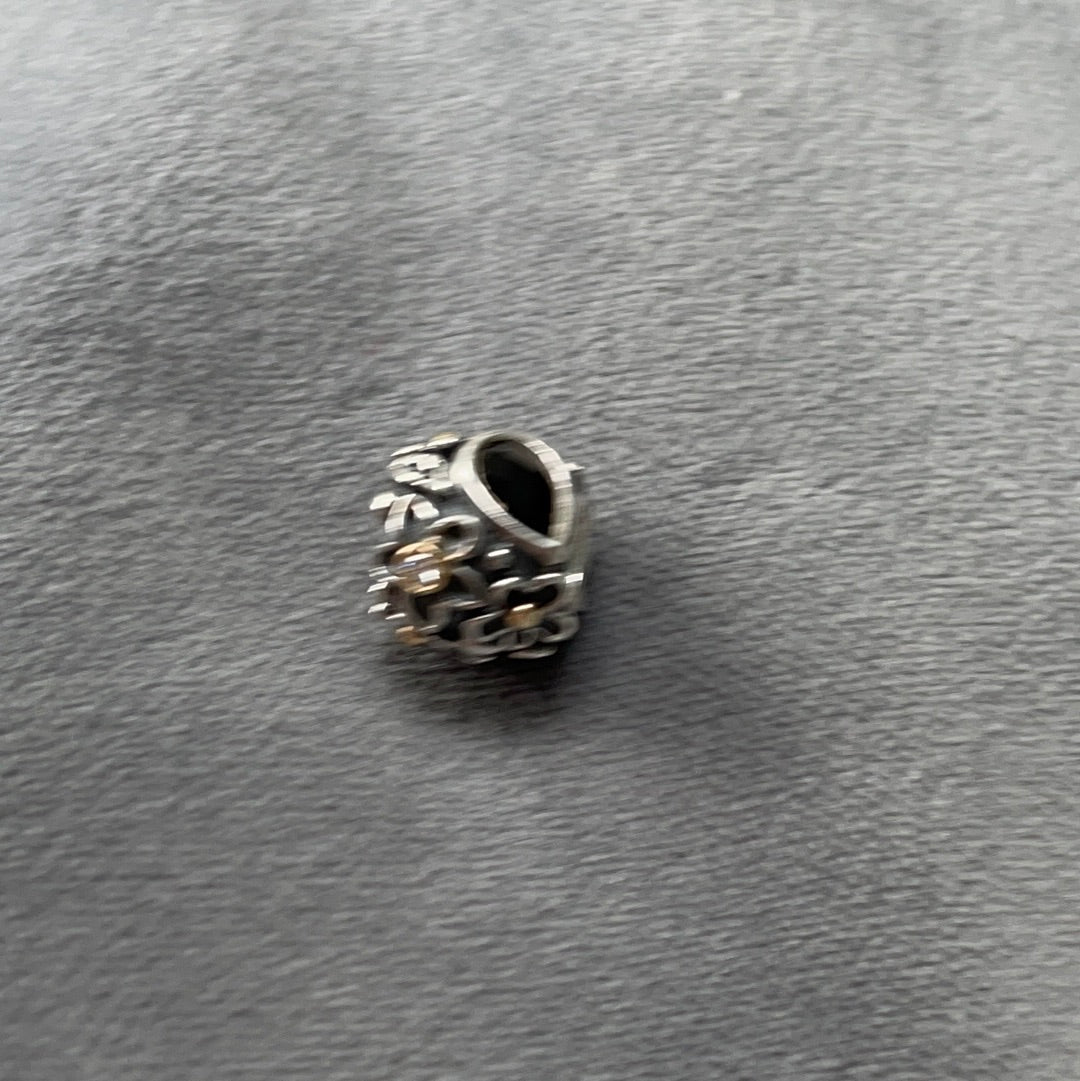 Genuine Pandora Black Onyx Charm Dew Drop RARE HTF