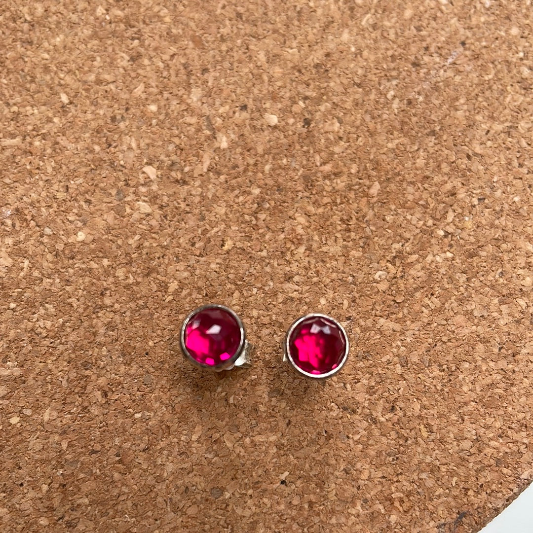 Genuine Pandora Red Garnet January Birthstone Earrings