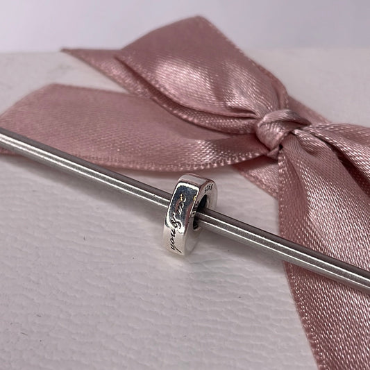 Genuine Pandora You & Me Spacers Love Heart Shaped With Small Pink CZ