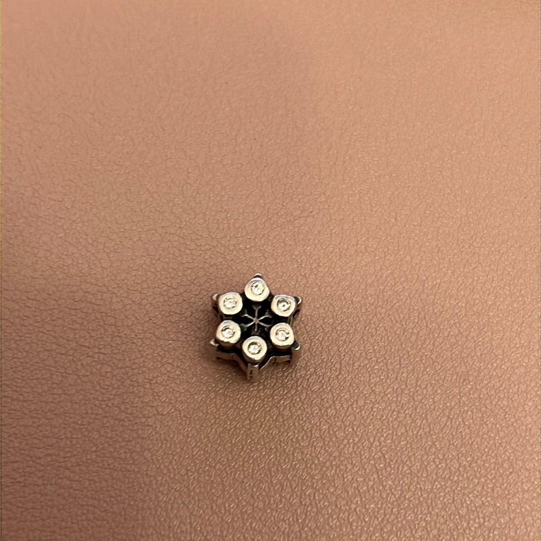 Genuine Chamilia Pave CZ Snowflake Charm