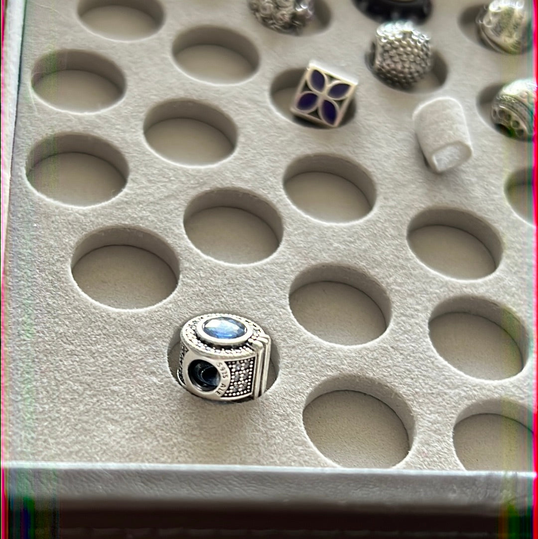 Genuine Pandora Sparkling Blue Crown Pave Charm