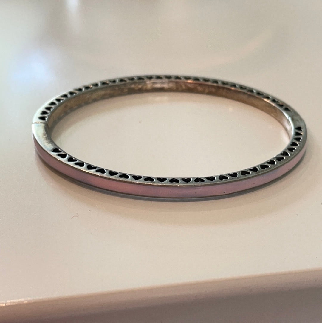 Genuine Pandora Radiant Hearts Bangle Baby Pink / Cream / Cerise Pink Bangle