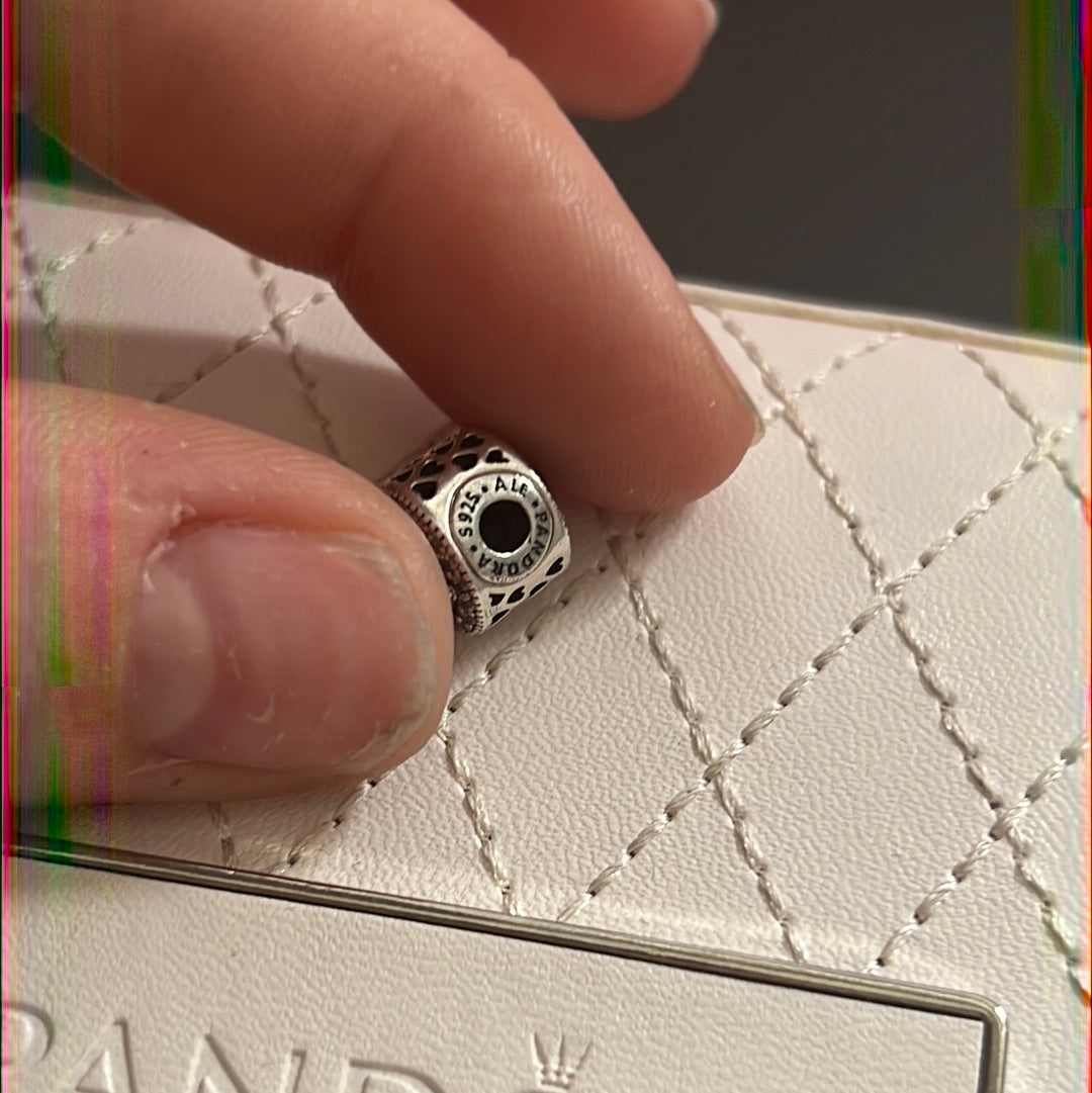 Genuine Pandora Peace Blue Pave Charm Sparkle Essence