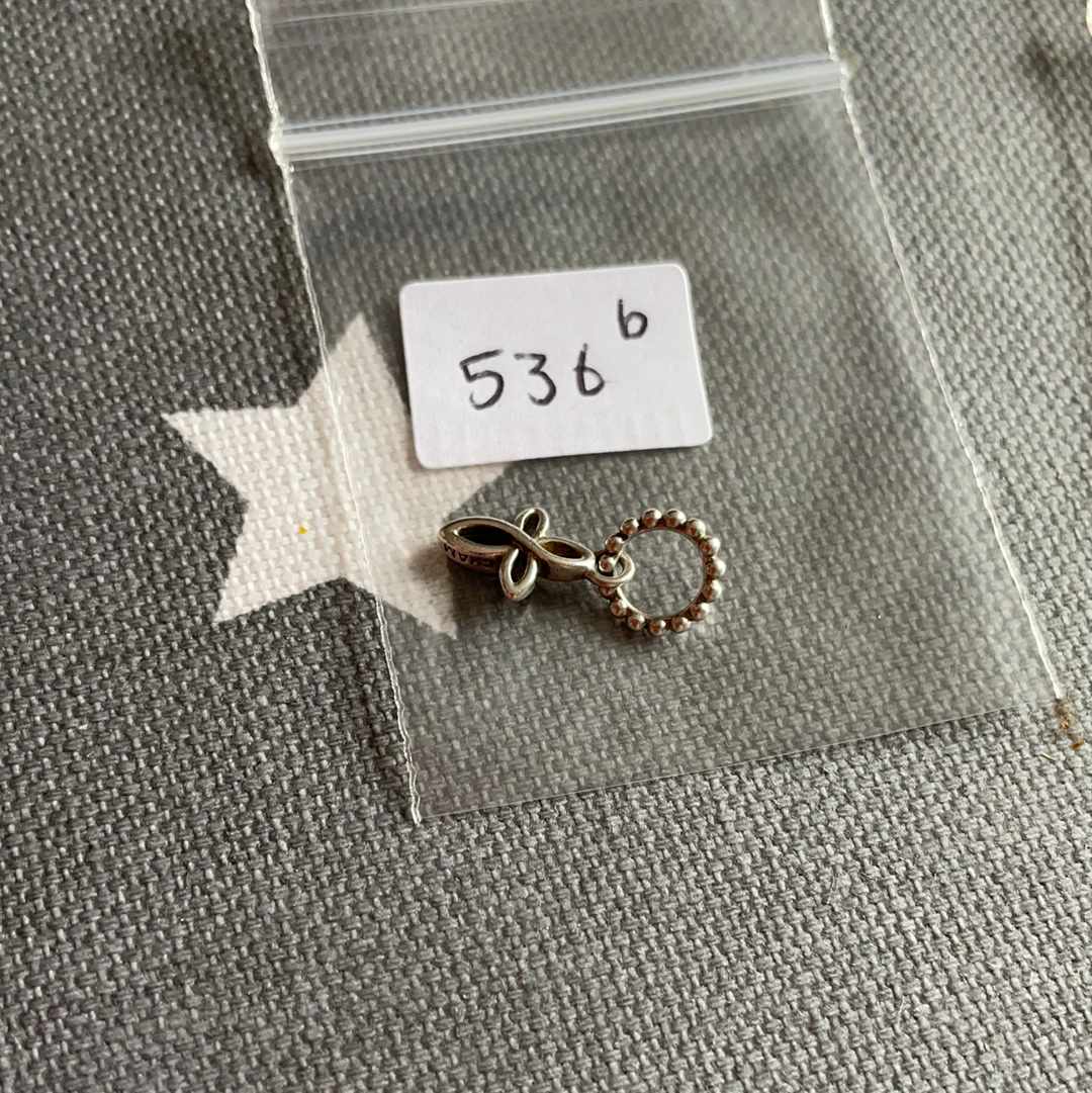 Genuine Chamilia Tiny Openwork Cross Dangle Charm With Beaded Dangle