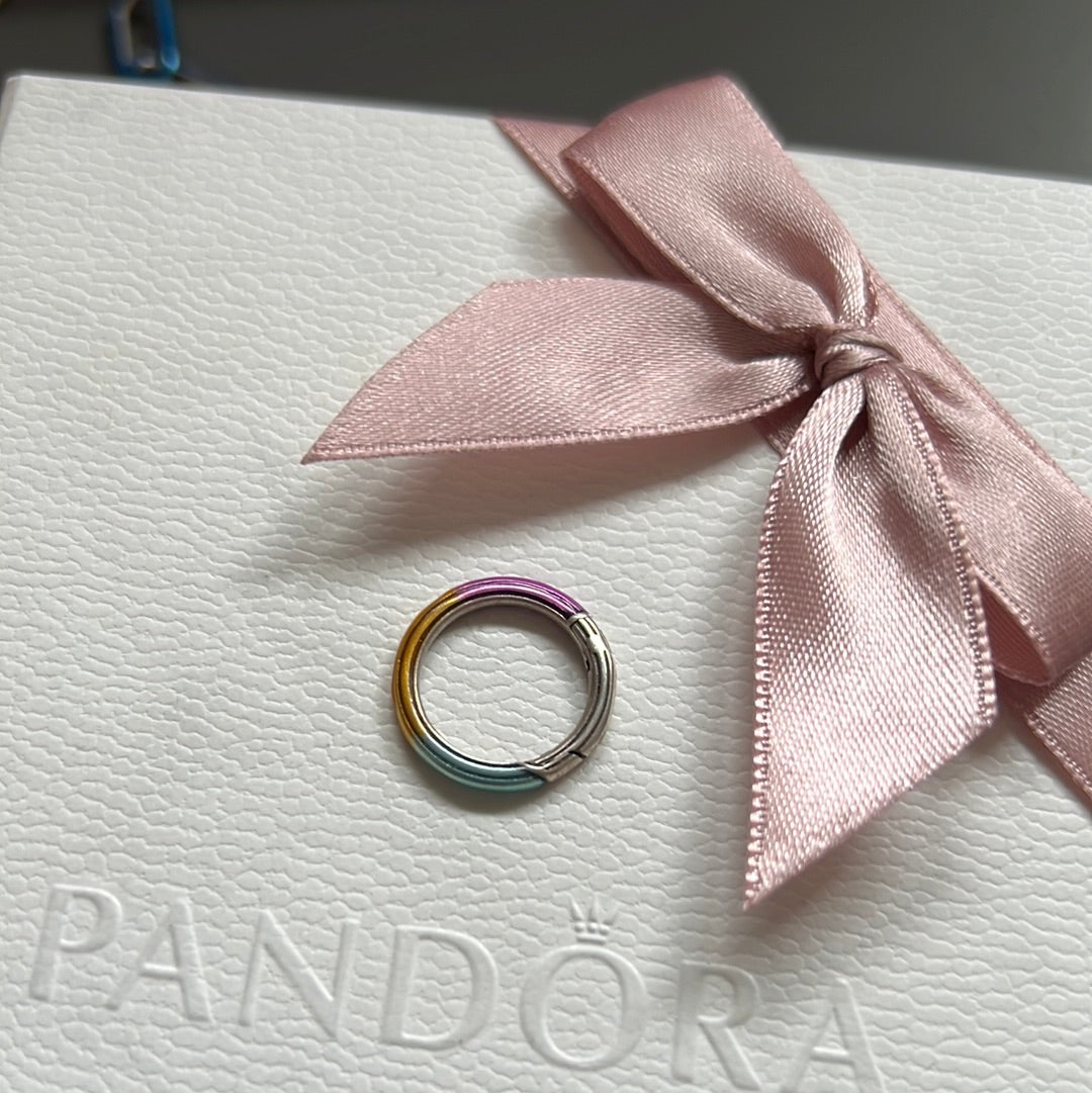 Genuine Pandora Me Rainbow Enamel Heart Connector Styling Round