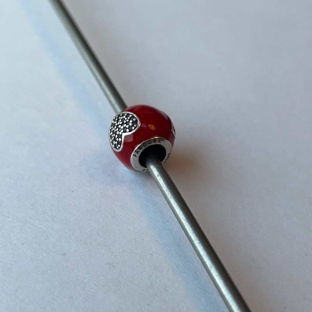 Genuine Pandora Disney Parks Enamel I Love Minnie Mouse Enamel Charm RARE