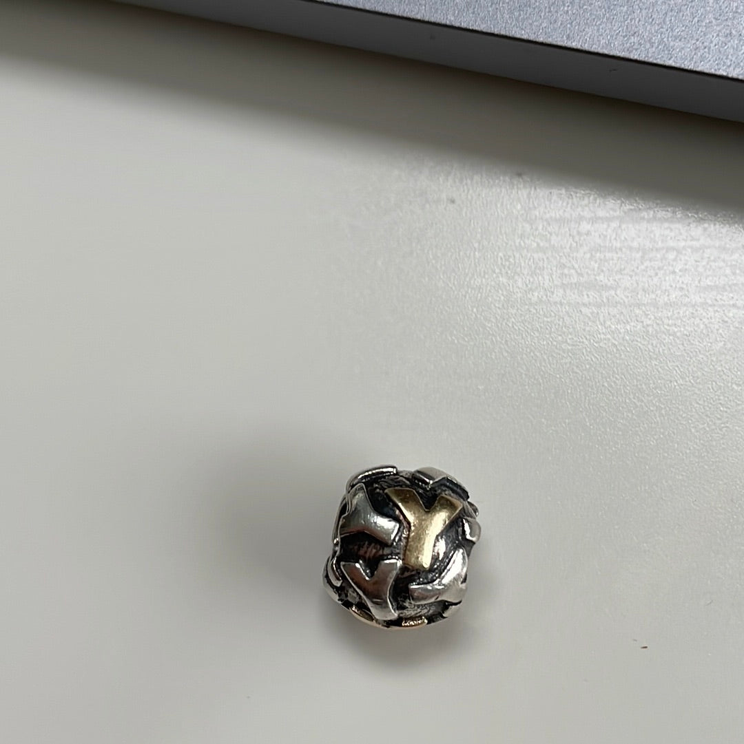 Genuine Pandora Retired Two Tone Letter Y
