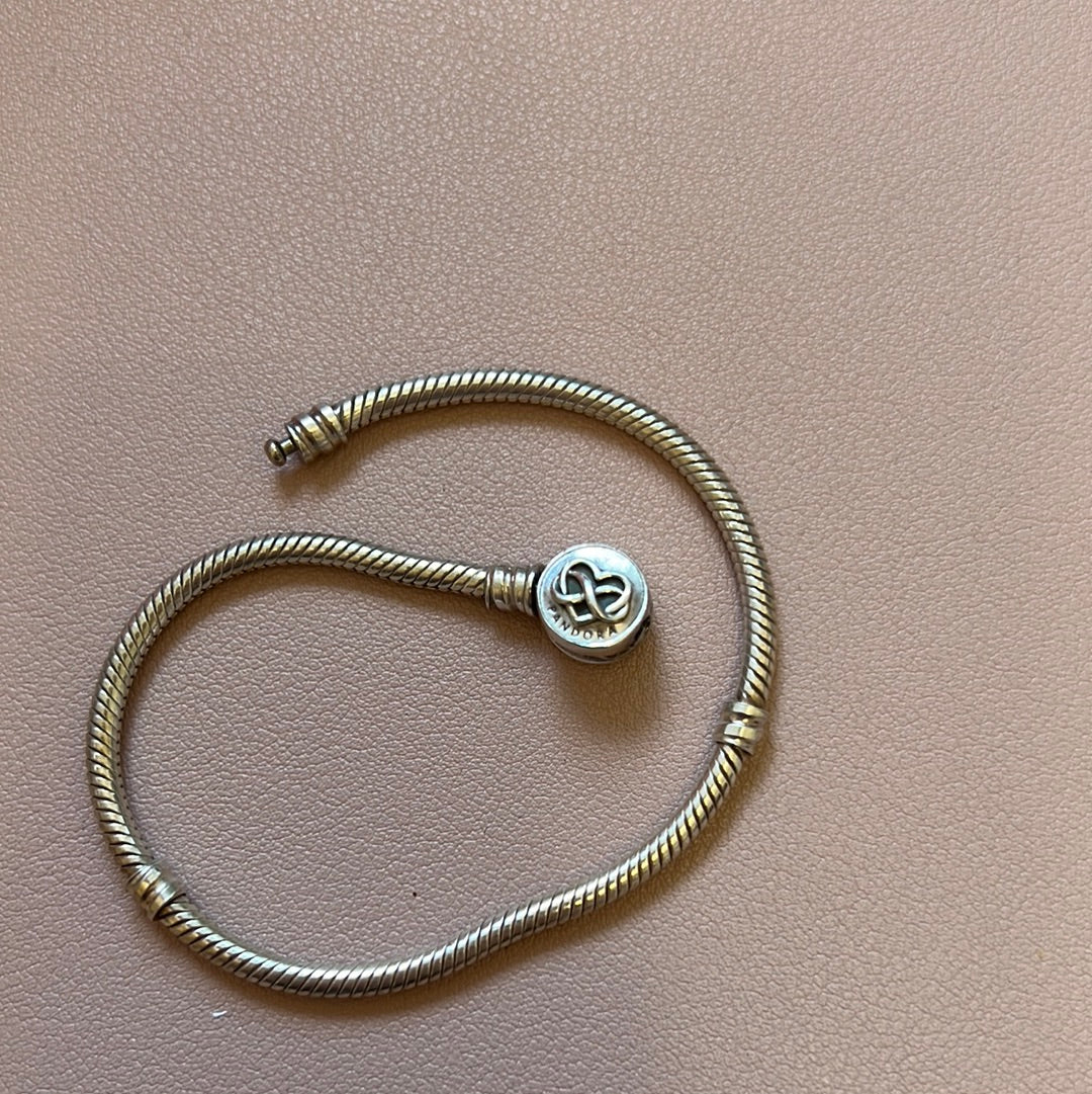 Genuine Pandora Heart Infinity Clasp Love Forever Bracelet 20cm