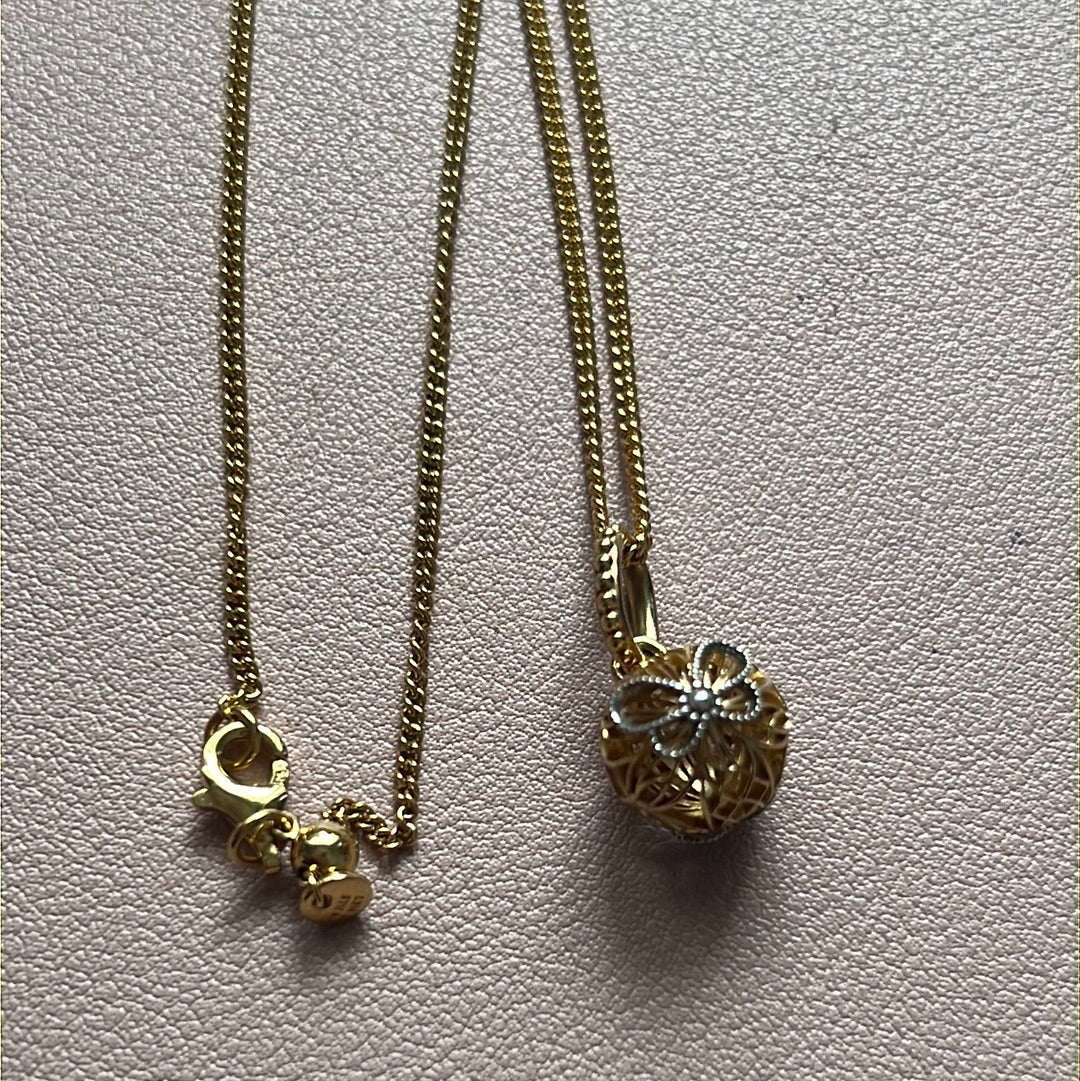 Genuine Pandora Shine Gold Butterfly Open Necklace 60cm Shine Chain