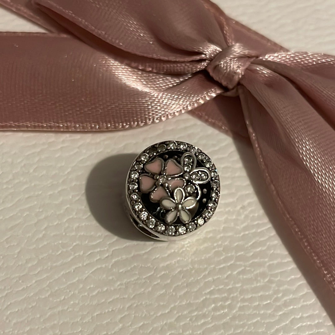 Sterling Silver Poetic Bloom Flower Floral Enamel Charm