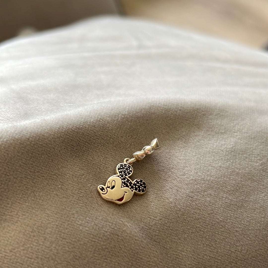 Genuine Chamilia Disney Mickey Mouse Pave Dangle Charm
