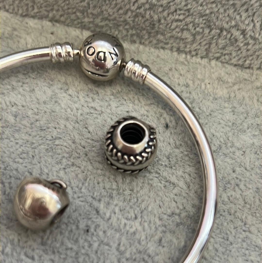 Genuine Pandora Two Tone NYC New York Baseball Charm