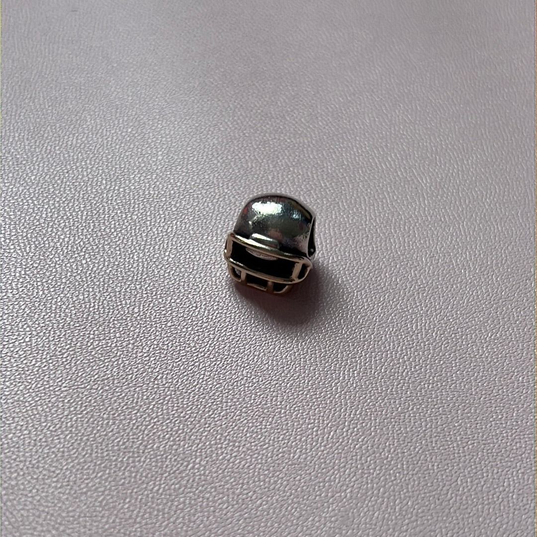 Genuine Pandora Two Tone RARE American Football Ball Helmet Charm HTF
