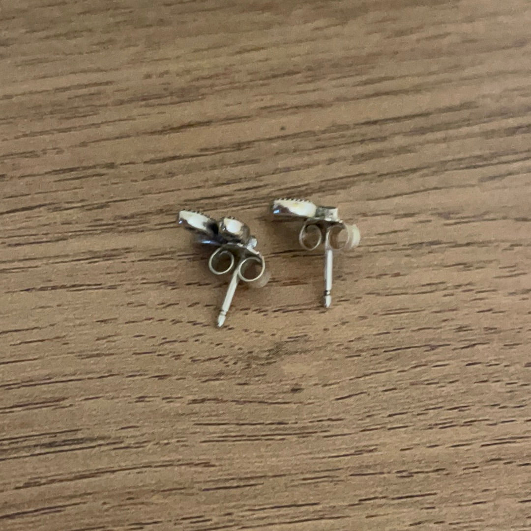 Genuine Pandora Retired Pave Leaf Earrings