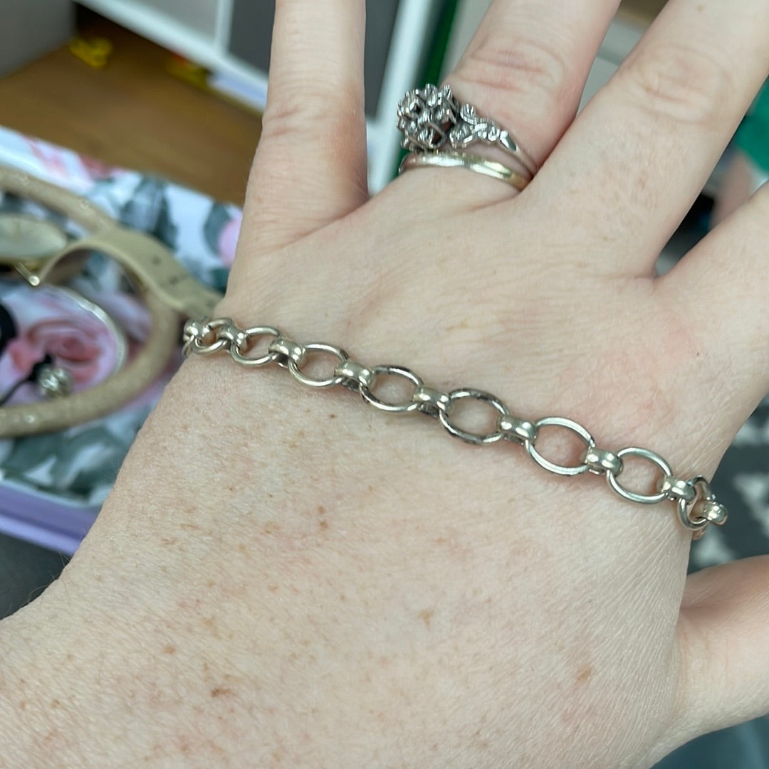 Genuine Links of London Sterling Silver T-Bar Charm Bracelet