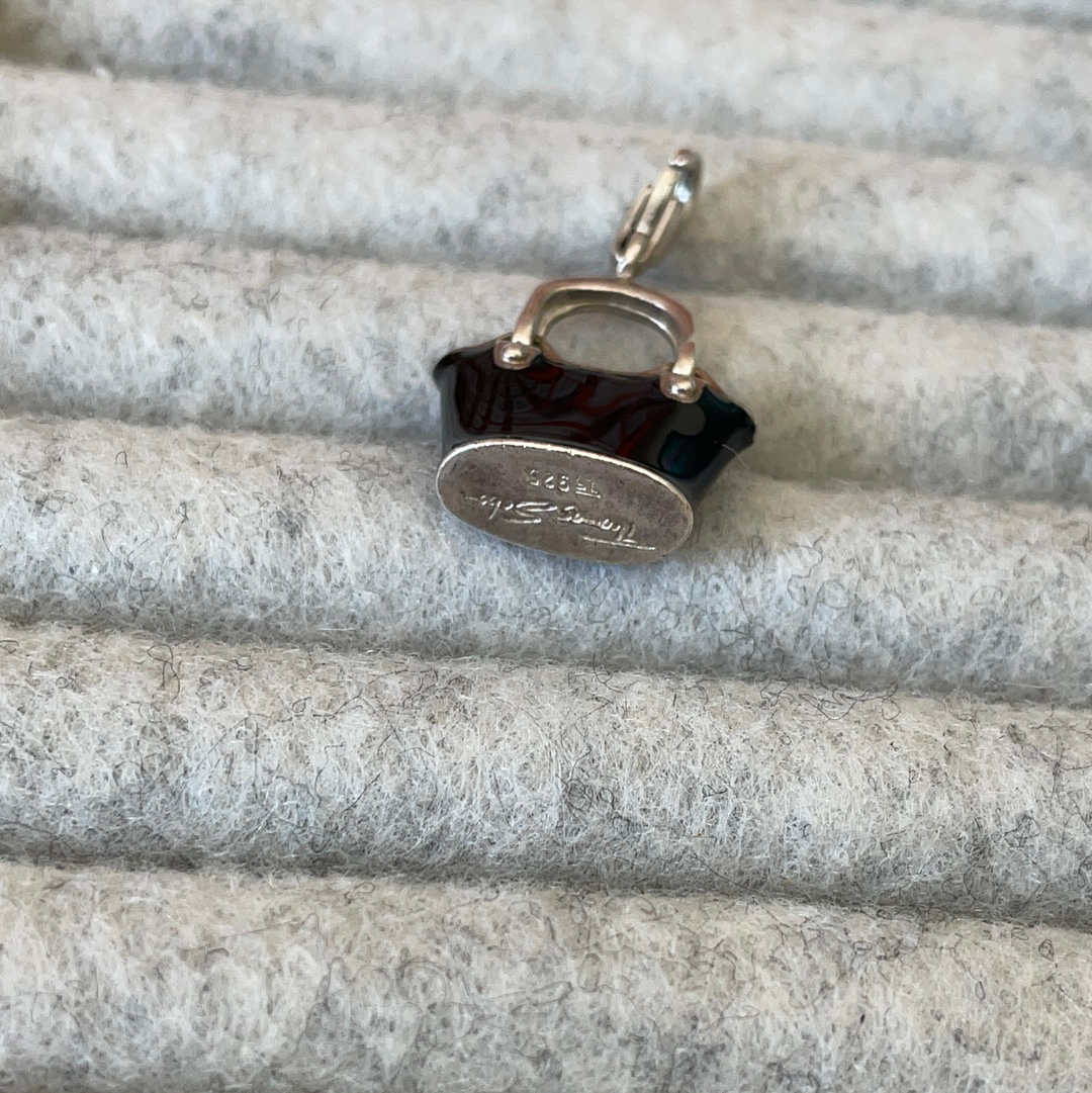 Genuine Thomas Sabo Black Enamel Handbag/ Purse Charm