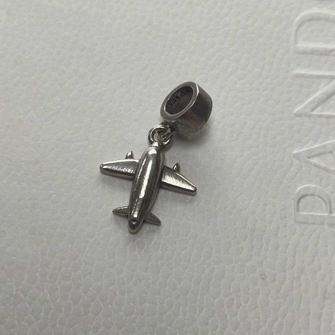 Sterling silver plane dangle charm