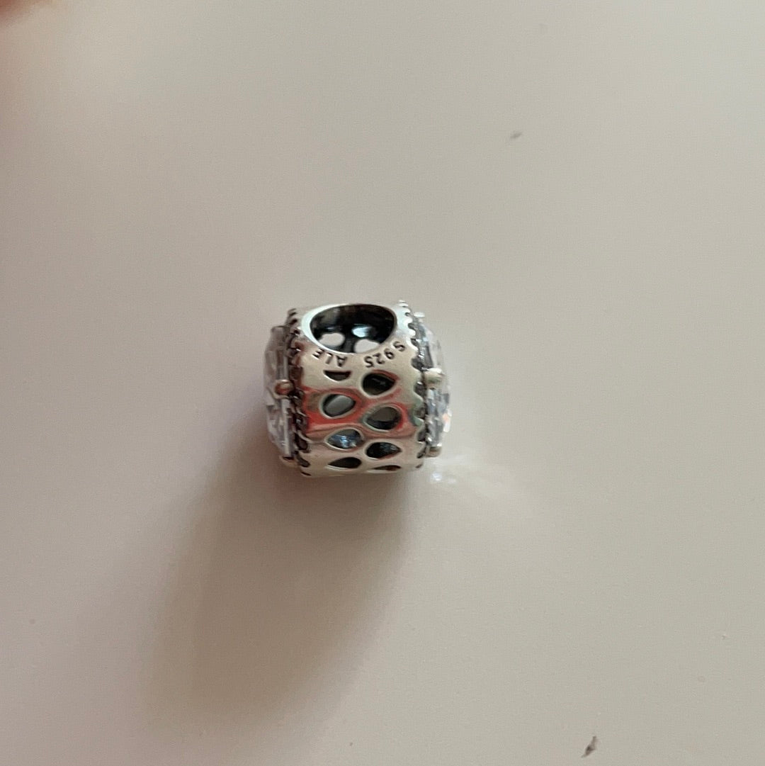 Genuine Pandora Silver Pave Teardrop Stone Beautiful!