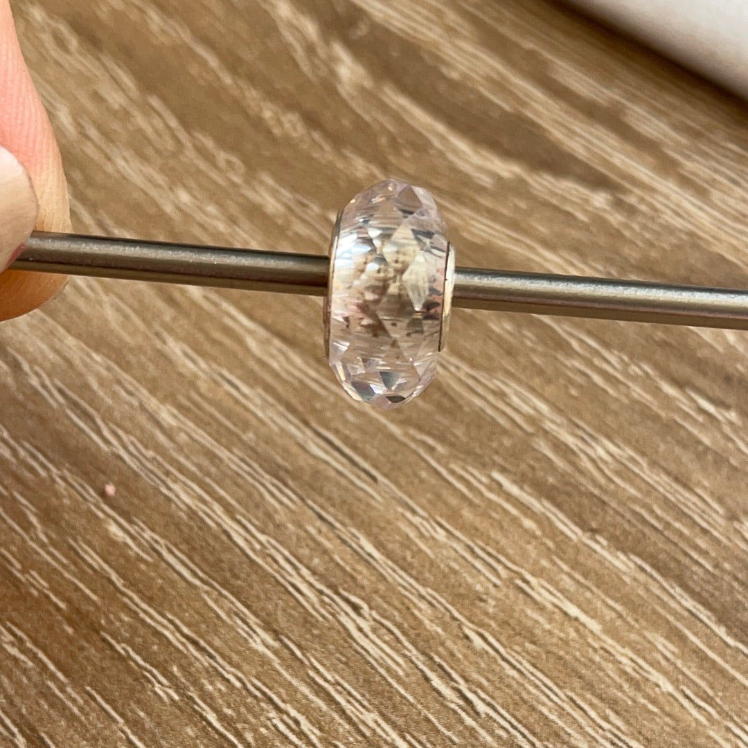 Genuine Chamilia Murano Clear Faceted Silver Charm