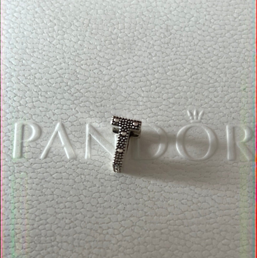 Genuine Pandora Letter Charm With Hearts T