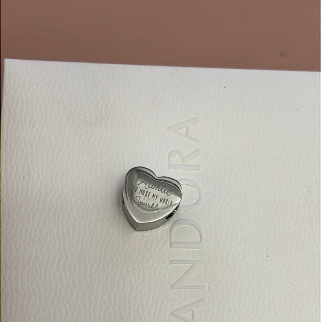 Steel Heart Auntie “You make my day sparkle” Charm