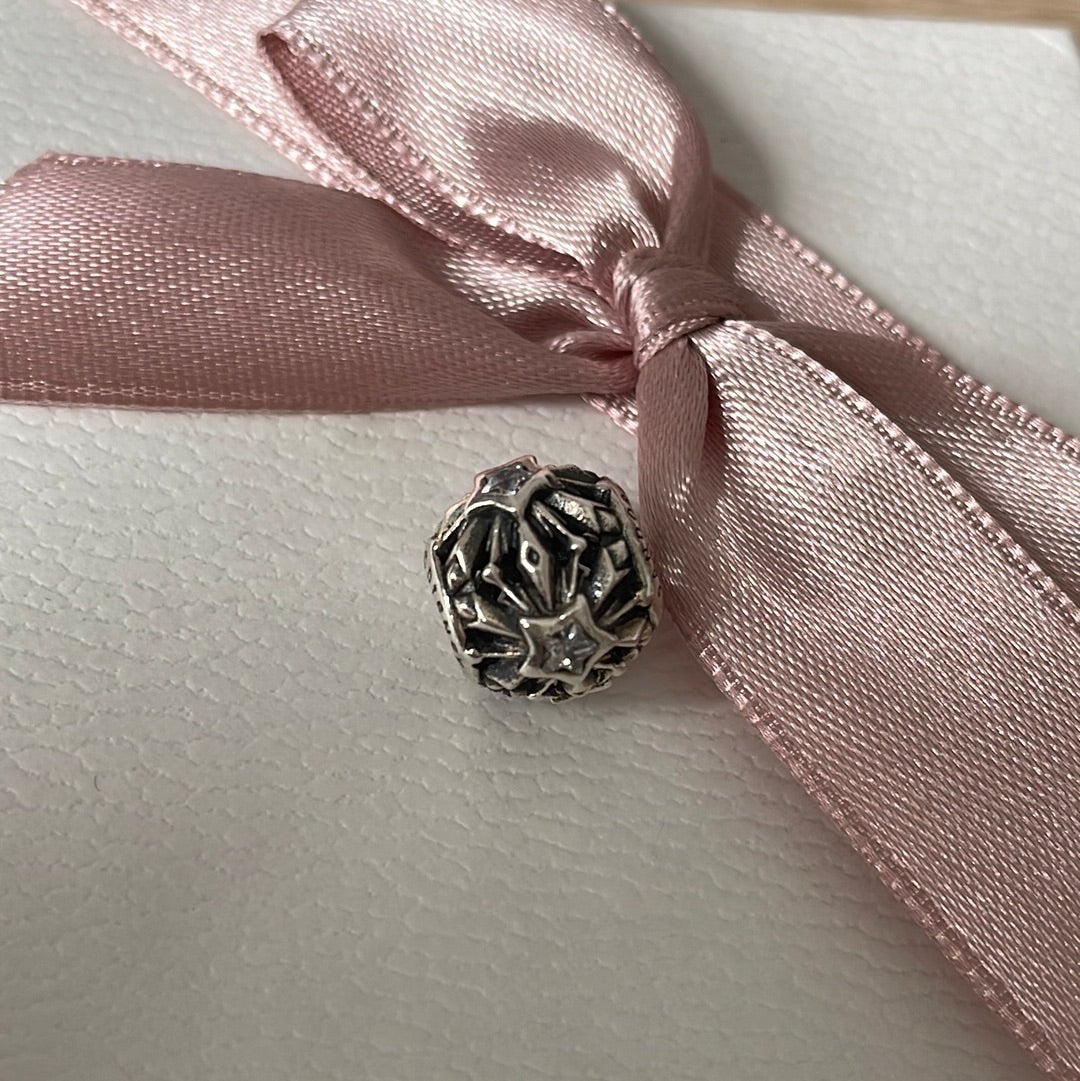 Genuine Pandora Frozen Snowflake Star Cz Openwork Charm