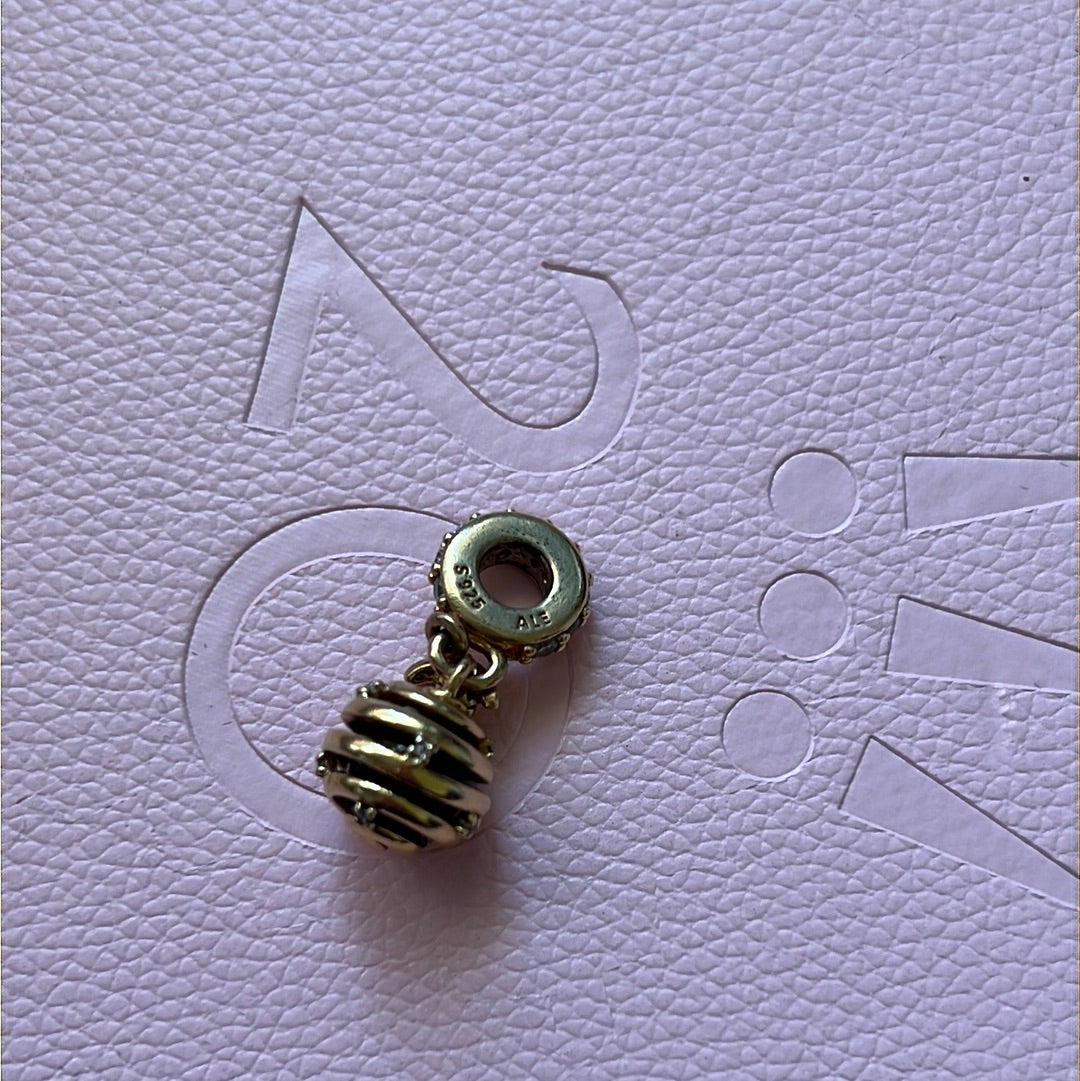 Genuine Pandora Shine Gold Bee and Hive Dangle Charm
