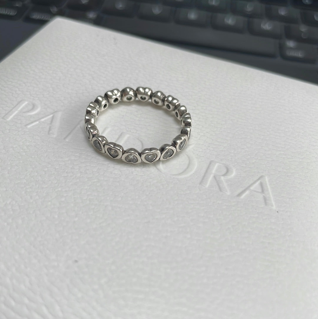 Genuine Pandora CZ Heart Ring Size..