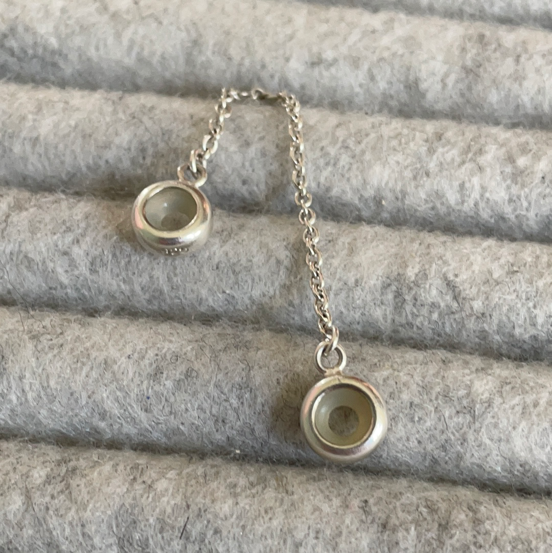 Silver Silicone Safety Chain Fits Moments