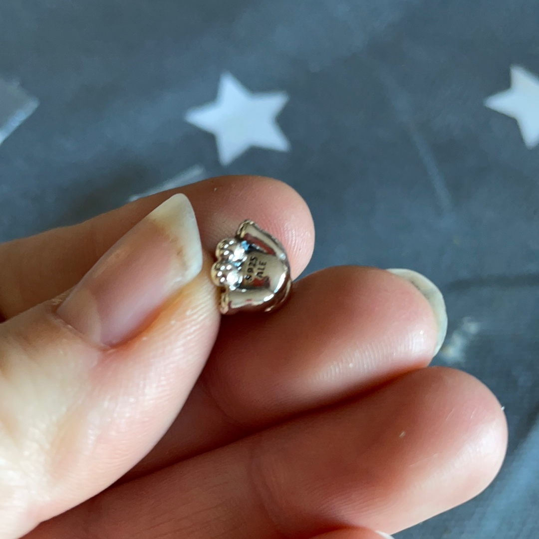 Genuine Pandora  Cat Charm Dangle With Fish Bone Collar Animal Lover