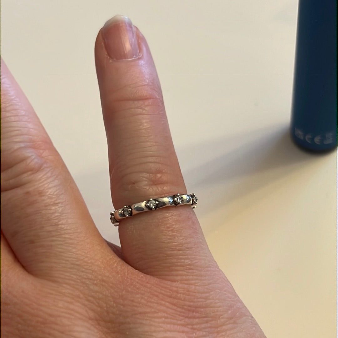 Genuine Pandora Ring Small CZ Pillow Size 56 Ring