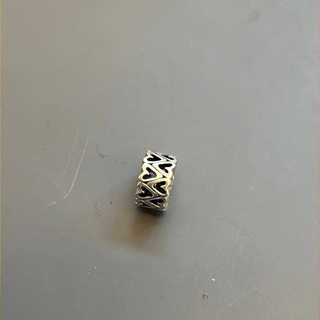 Genuine Pandora Hand Drawn Heart Openwork Spacer Charm