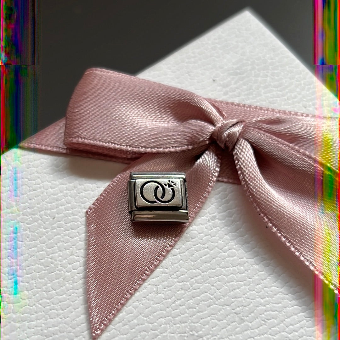 Genuine Nomination Silver Link Charm Enamel Rings Wedding Engagement