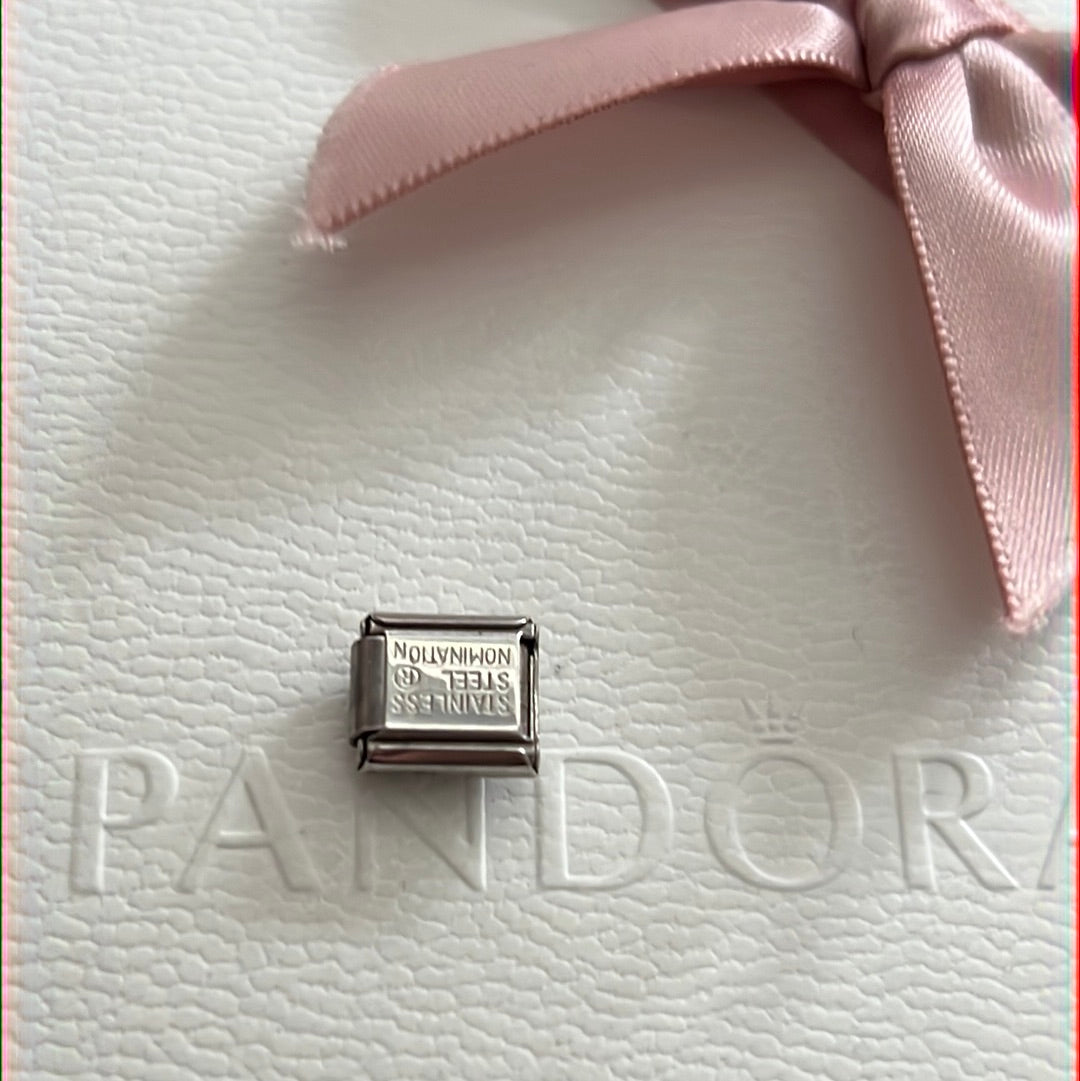Genuine Nominations Silver Link Charm CZ Horoscope Aries