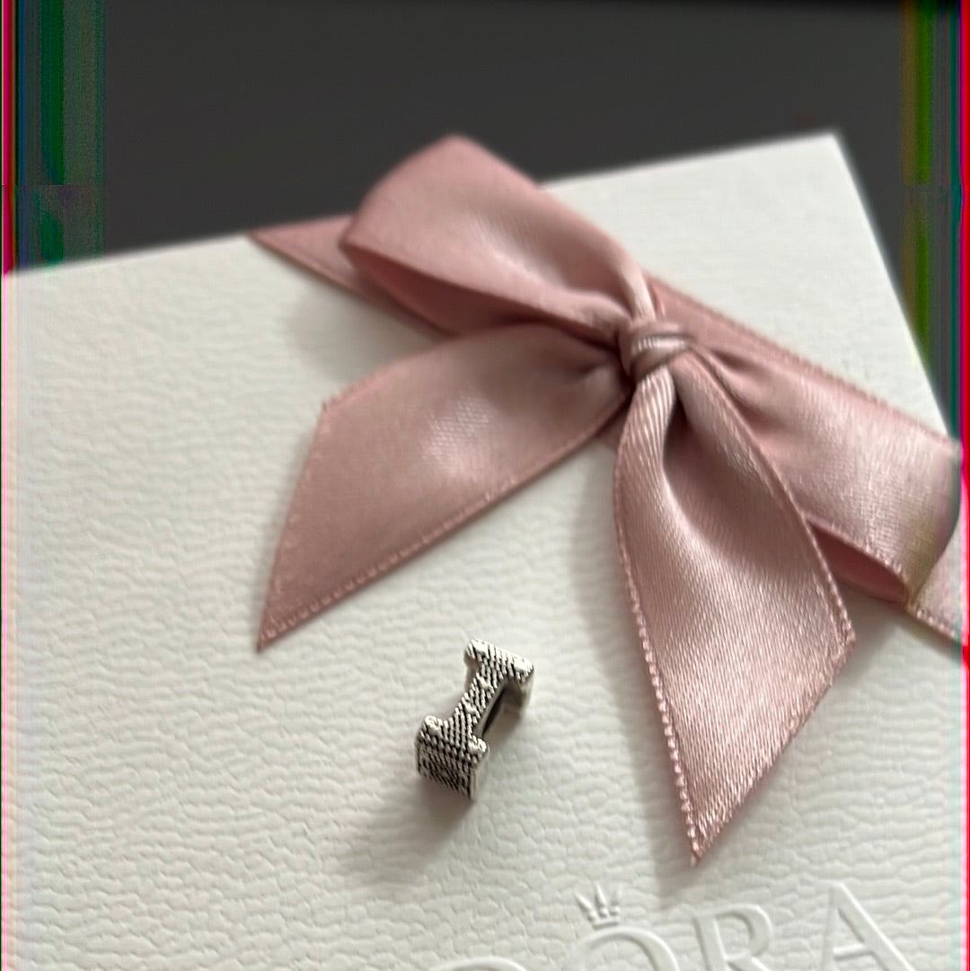 Genuine Pandora Letter I Charm With Hearts