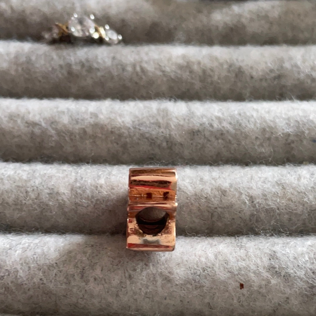 Rose Gold Gingerbread Man Christmas Charm Enamel
