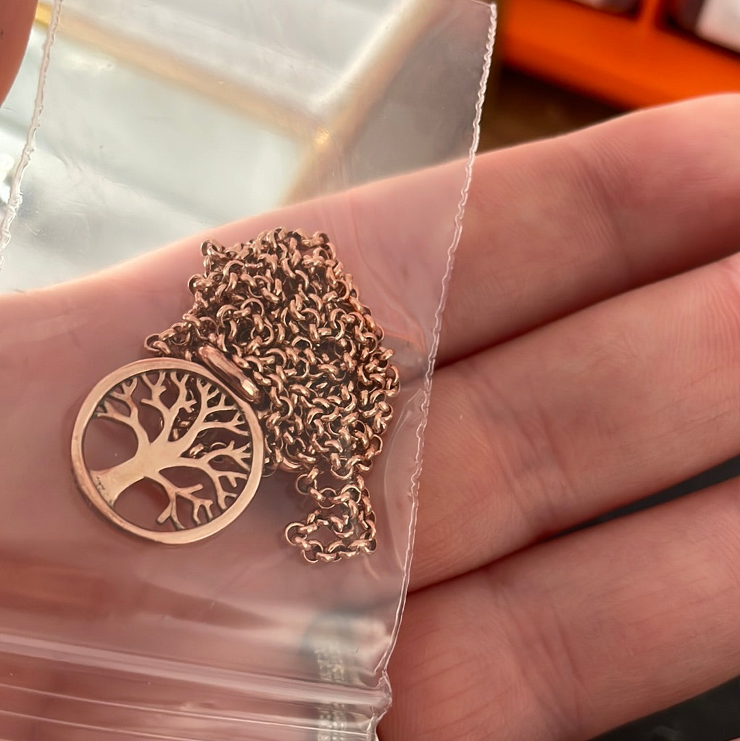 Genuine Thomas Sabo Rose Gold Pave Family Tree Necklace Short Chain