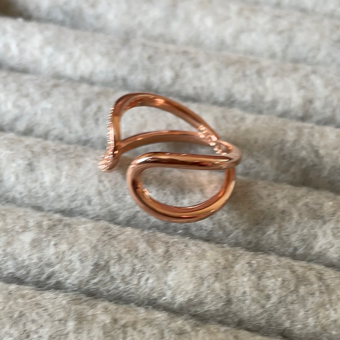 Genuine Pandora Ring Rose Gold Statement Ring Size 60